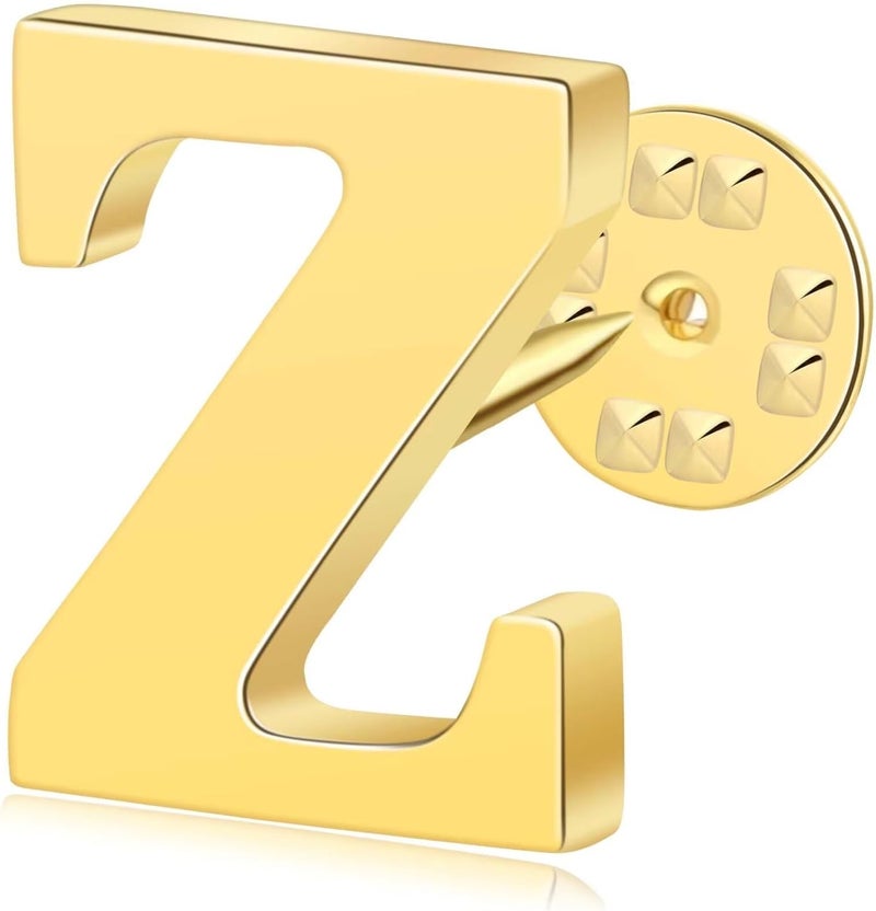 ETHOON Initial Letter Lapel Pins for Men Women Personalized Name Brooch Pins for Men Suits Hats Metal Button Pins Gold A-Z - Image 1